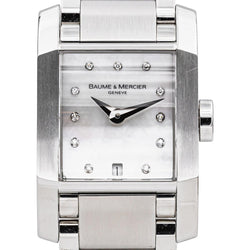 Montre BAUME & MERCIER "Hampton" en acier, nacre et diamants - Castafiore