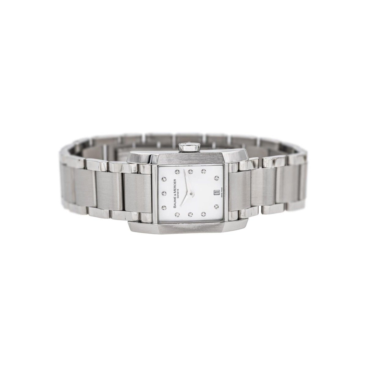 Montre BAUME & MERCIER "Hampton" en acier, nacre et diamants - Castafiore