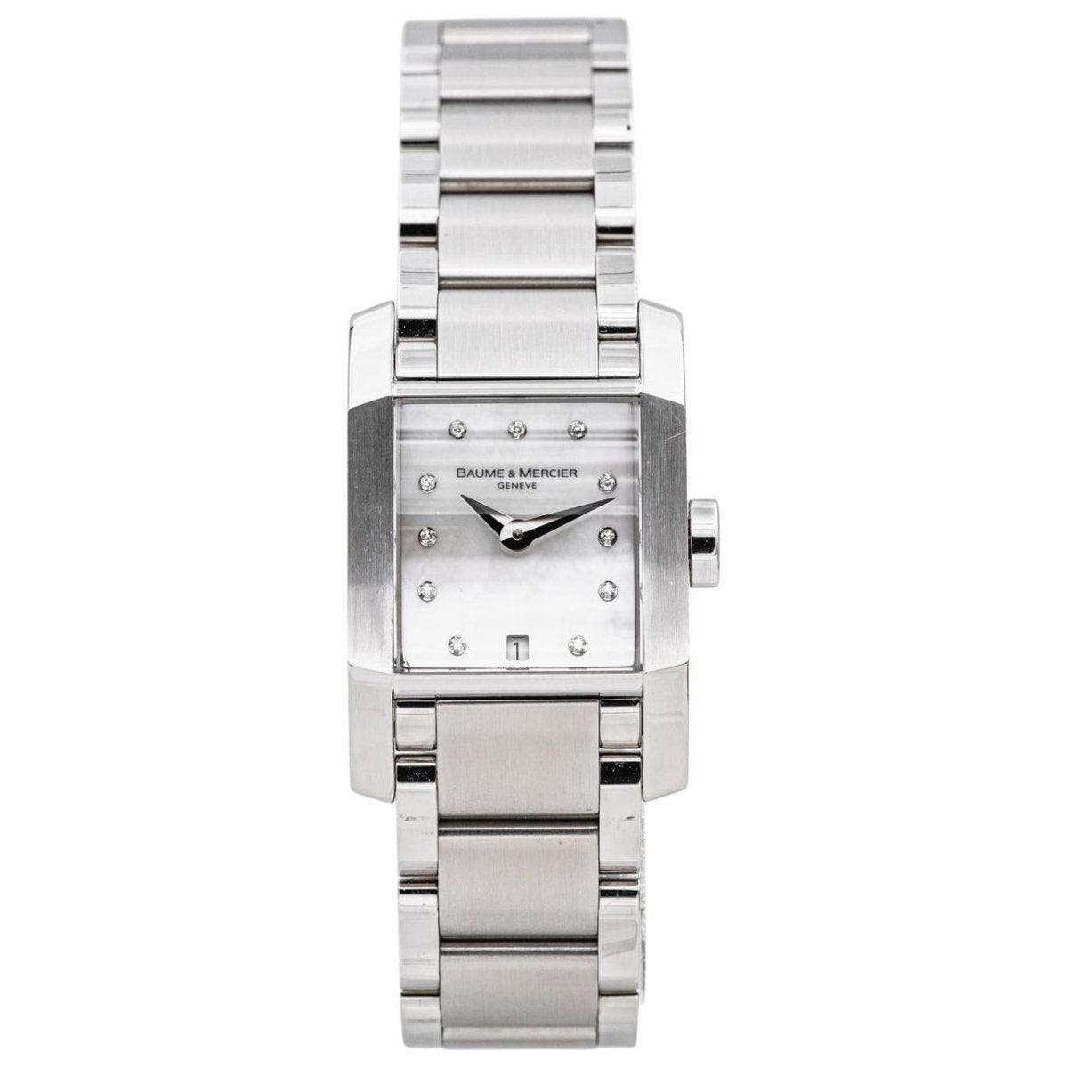 Montre BAUME & MERCIER "Hampton" en acier, nacre et diamants - Castafiore