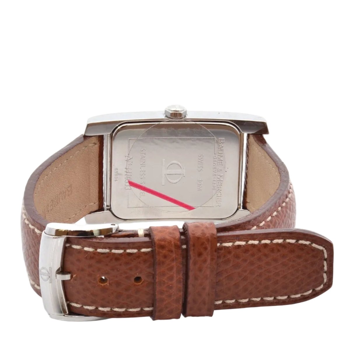 Montre BAUME & MERCIER "Hampton" en cuir et acier - Castafiore