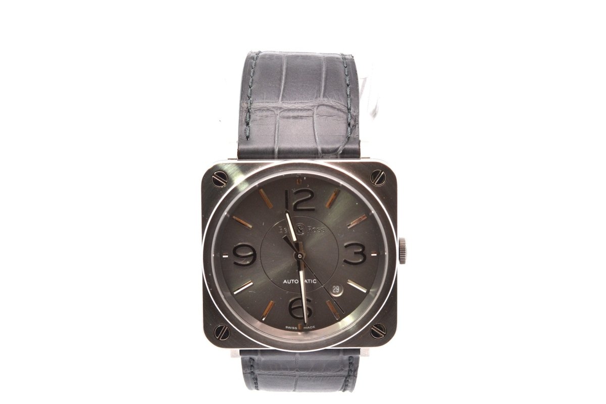 Montre BELL & ROSS "Brs - 92" en cuir et cristal - Castafiore