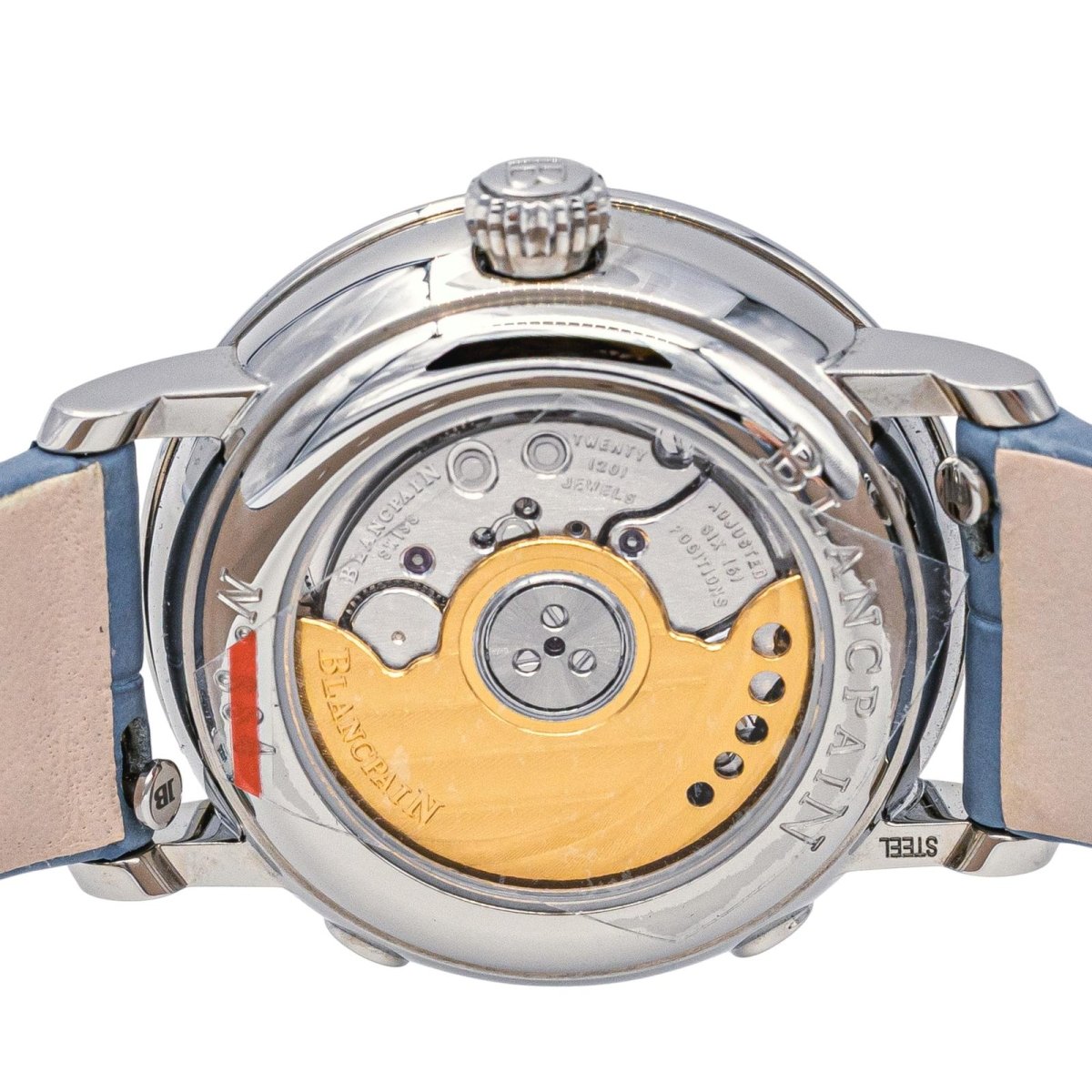 Montre BLANCPAIN "Villeret" en acier, saphir et cuir - Castafiore