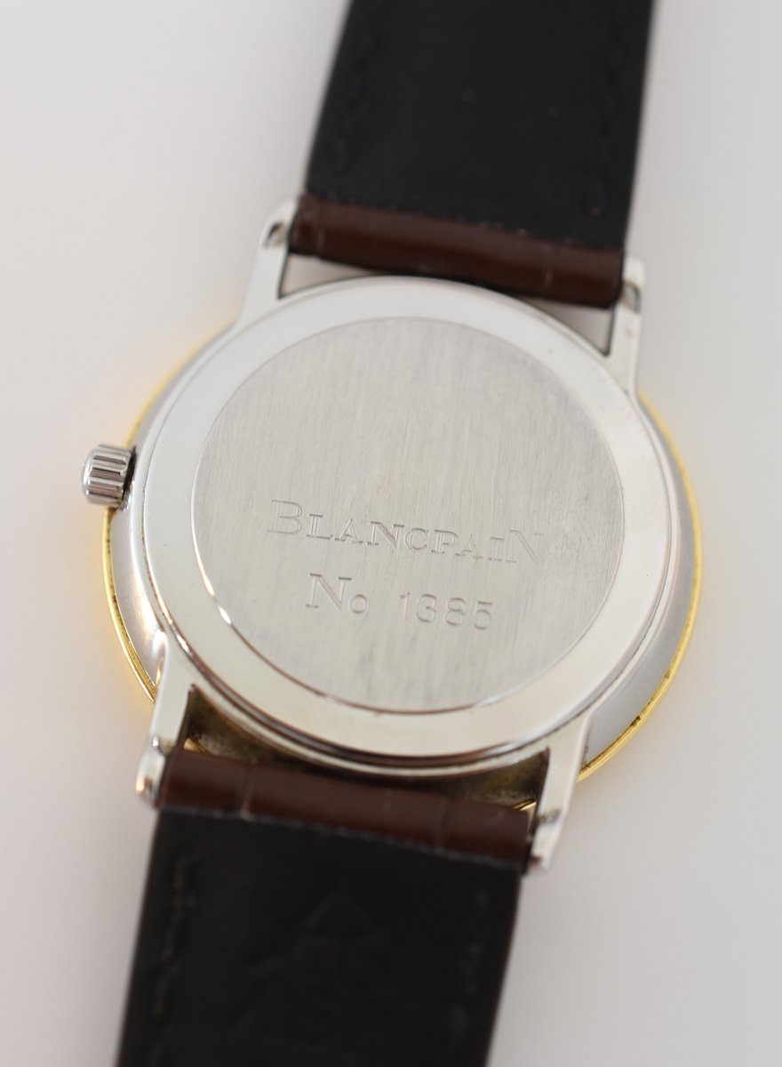 Montre BLANCPAIN Villeret Réf. 0095-1318, en acier et or jaune Cal. 9513 Automatique, vers 1990. - Castafiore