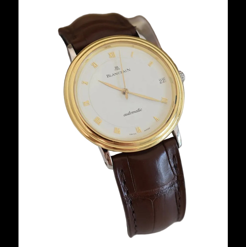Montre BLANCPAIN Villeret Réf. 0095-1318, en acier et or jaune Cal. 9513 Automatique, vers 1990. - Castafiore