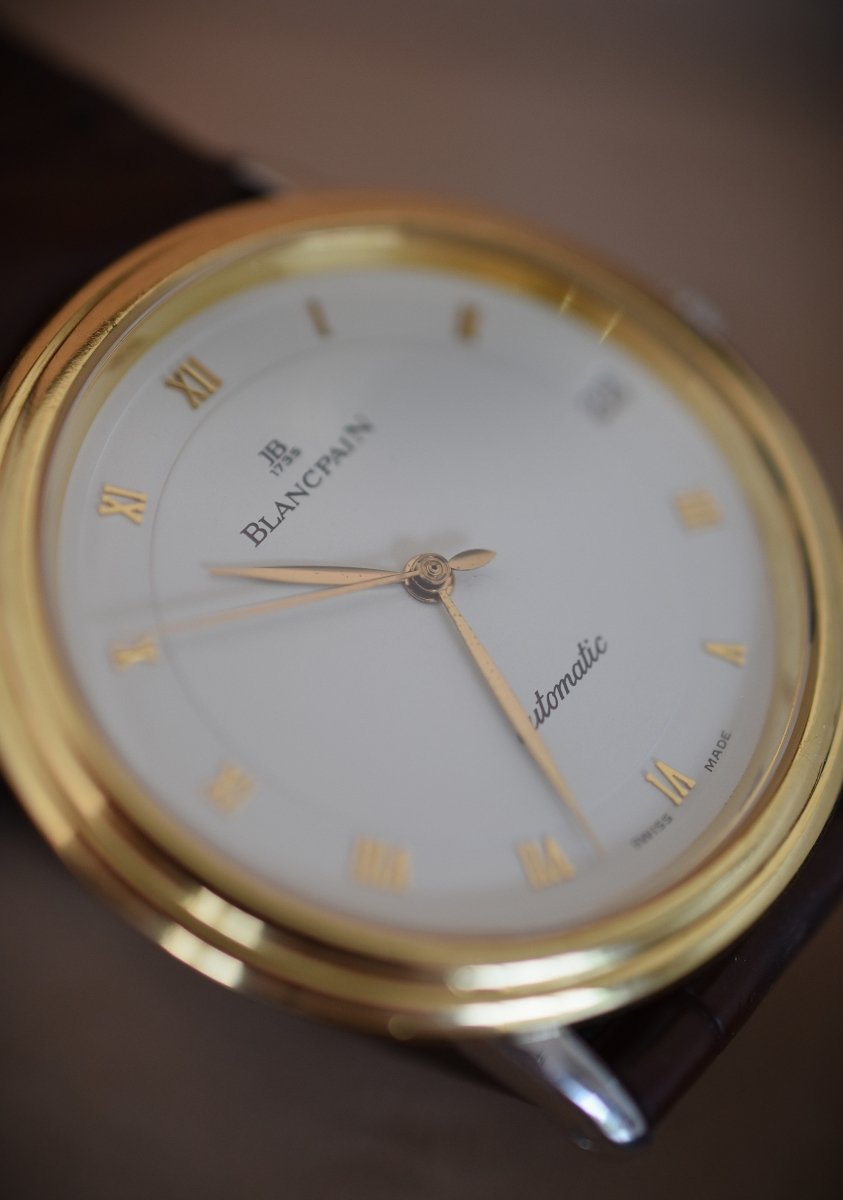 Montre BLANCPAIN Villeret Réf. 0095-1318, en acier et or jaune Cal. 9513 Automatique, vers 1990. - Castafiore