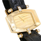 Montre BOUCHERON en or jaune, cuir noir et diamant - Castafiore