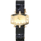 Montre BOUCHERON en or jaune, cuir noir et diamant - Castafiore