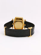 Montre BOUCHERON or jaune diamants bracelet cuir noir - Castafiore