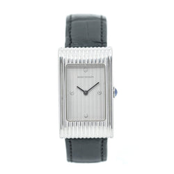 Montre BOUCHERON "Reflet" en acier, cuir et diamants - Castafiore