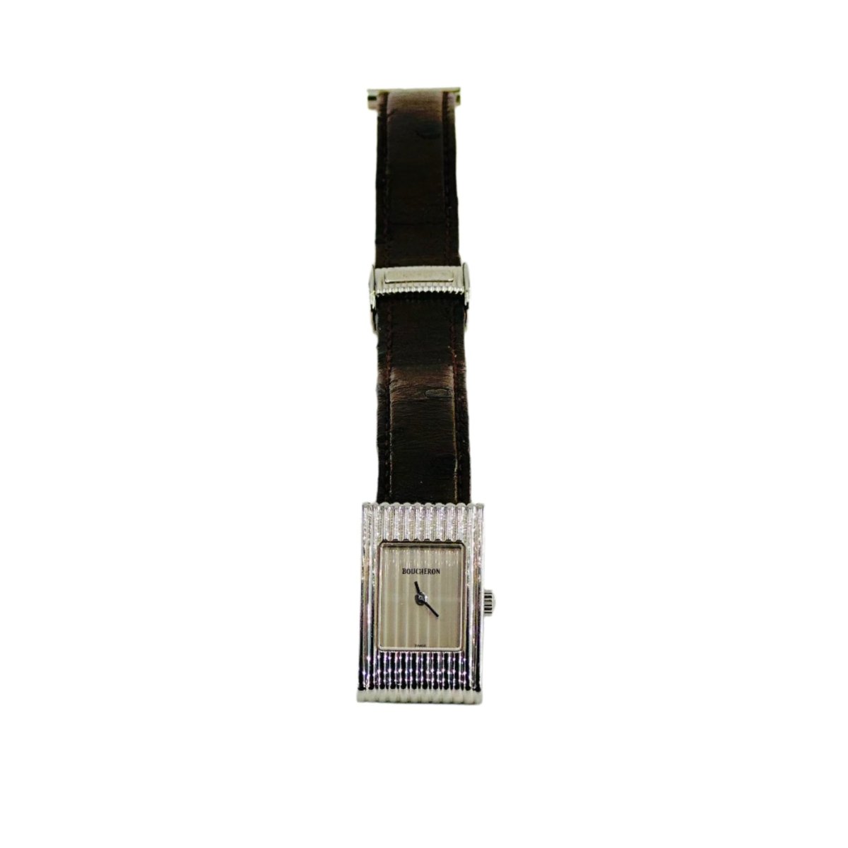 Montre BOUCHERON "Reflet" en acier et cuir - Castafiore