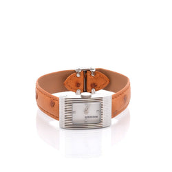 Montre BOUCHERON "Reflet" en cuir, quartz et saphir - Castafiore