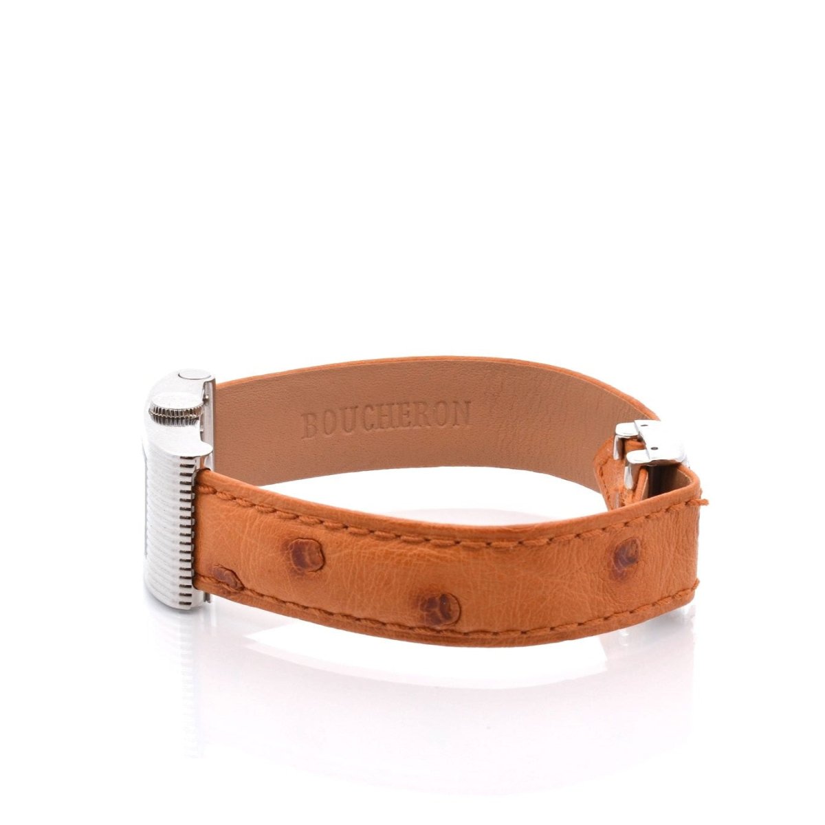 Montre BOUCHERON "Reflet" en cuir, quartz et saphir - Castafiore