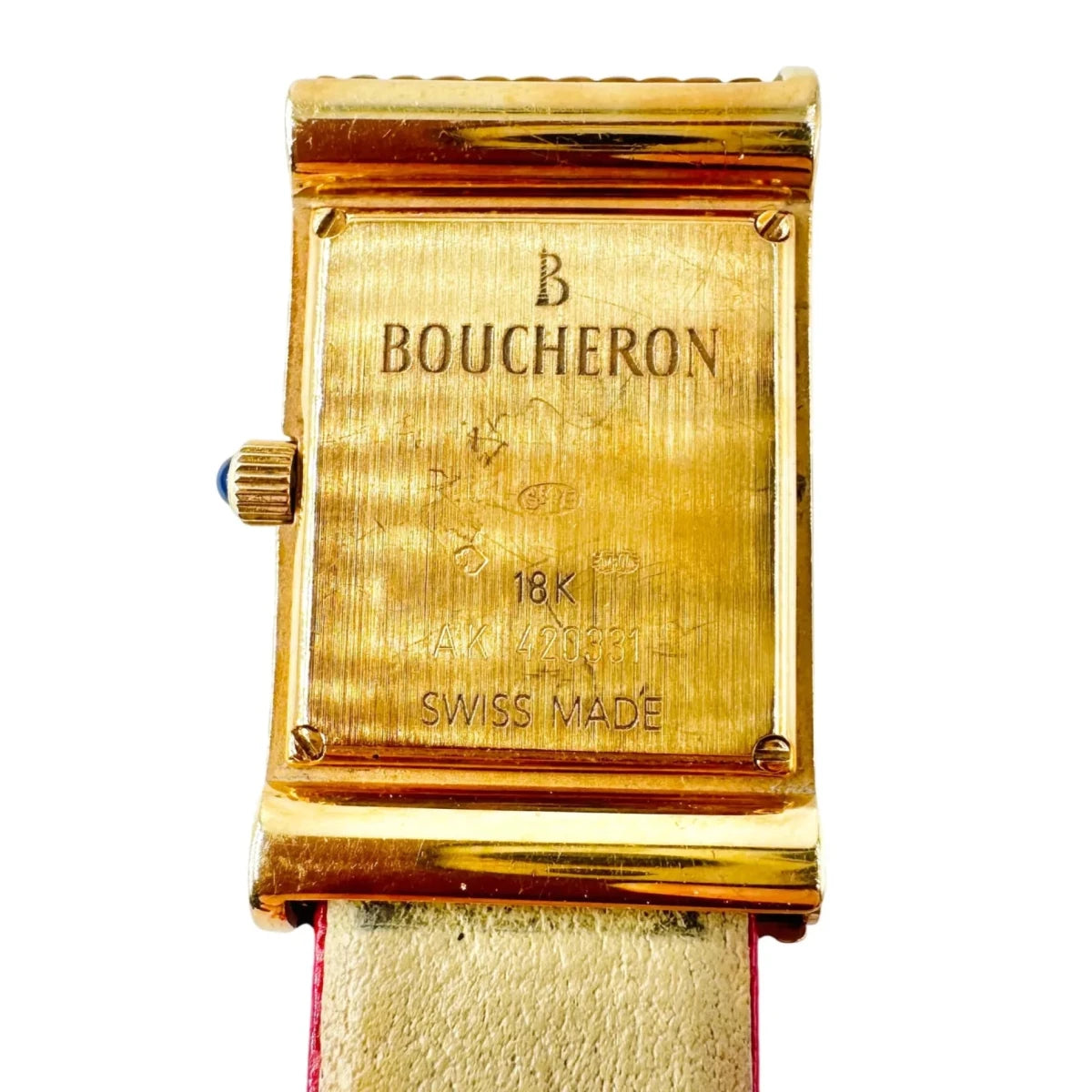 Montre BOUCHERON "Reflet" en or jaune, cuir et diamants - Castafiore