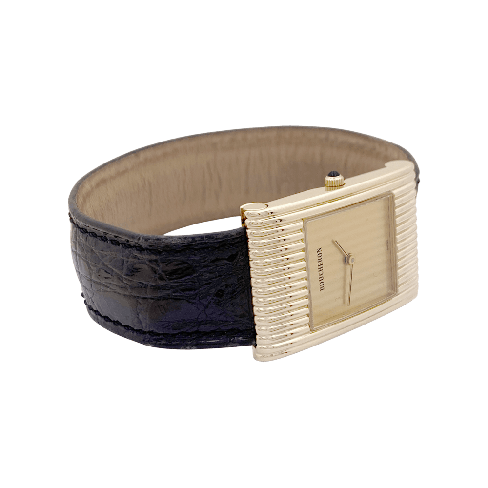 Montre BOUCHERON "Reflet" en or jaune et cuir - Castafiore