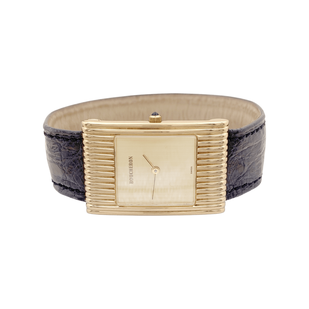 Montre BOUCHERON "Reflet" en or jaune et cuir - Castafiore