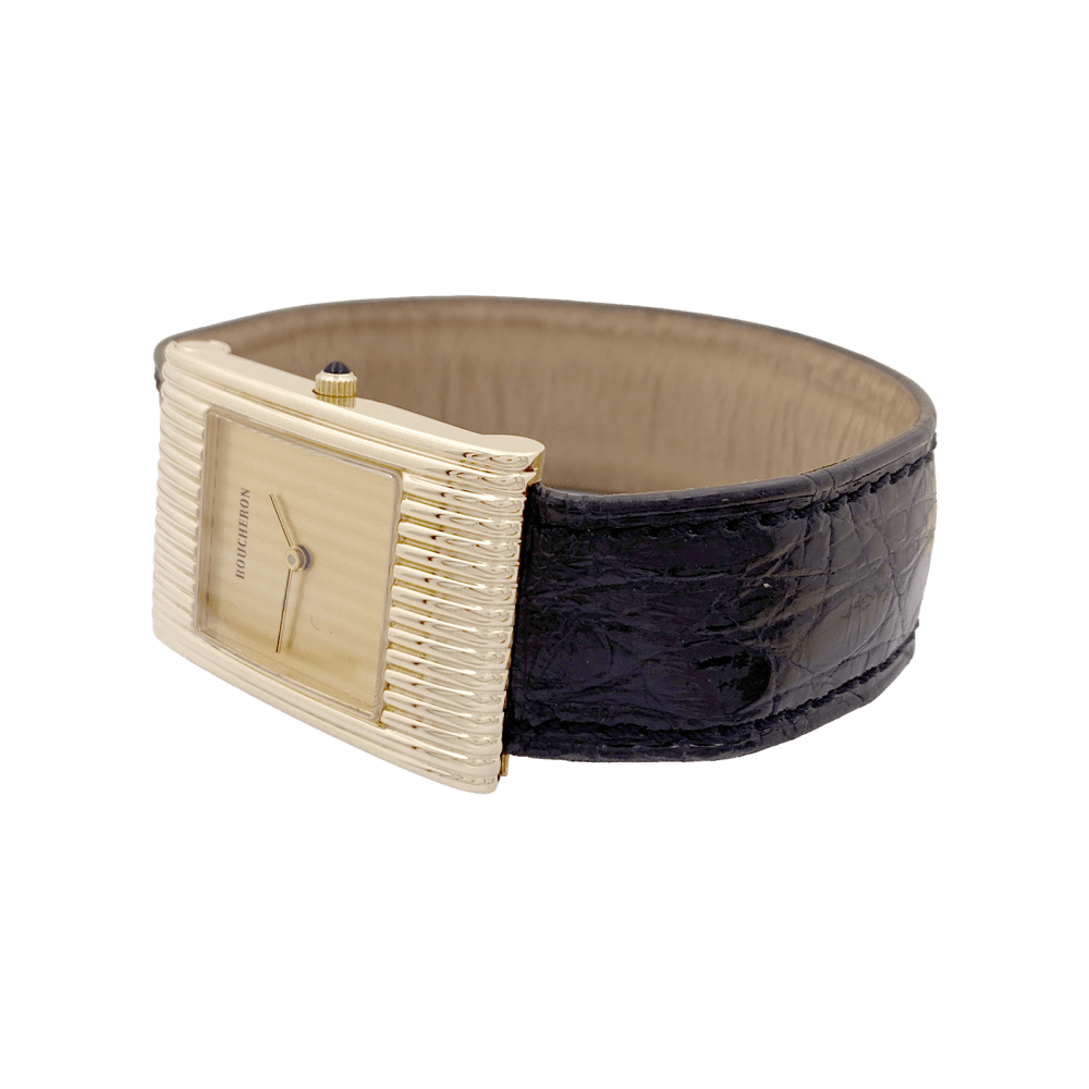 Montre BOUCHERON "Reflet" en or jaune et cuir - Castafiore