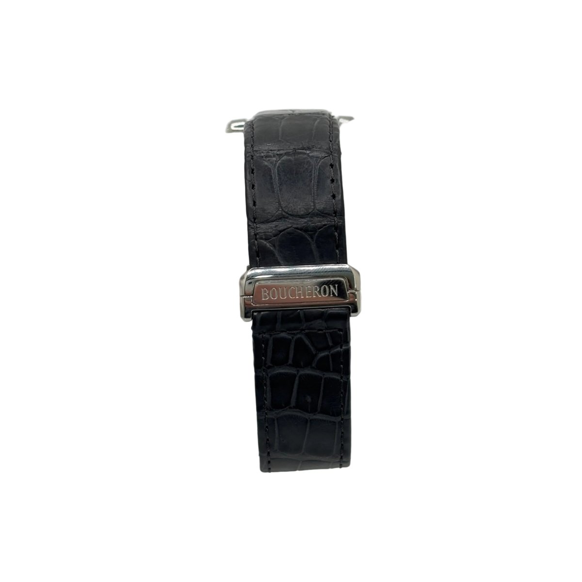 Montre BOUCHERON "Reflet Icare Parallèle" en acier et cuir - Castafiore
