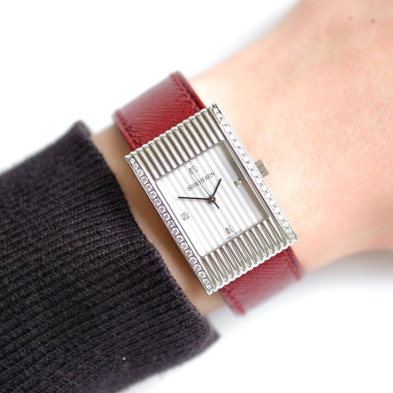 Montre BOUCHERON Reflet large en acier et diamants - Castafiore