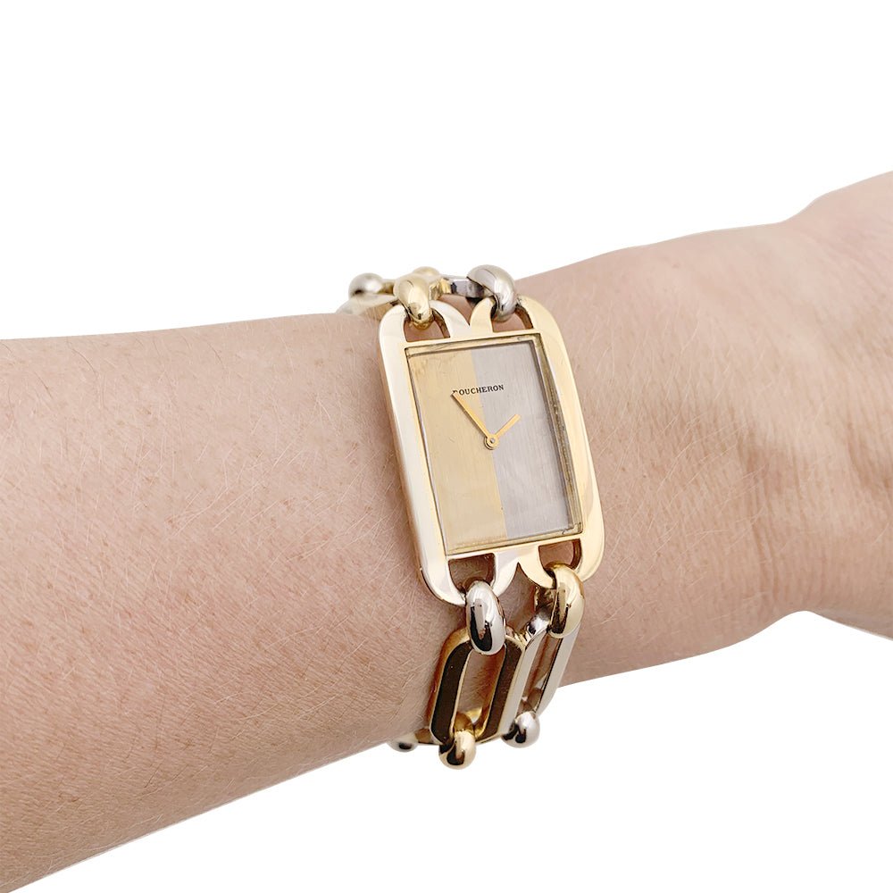 Montre Boucheron vintage, deux ors. - Castafiore