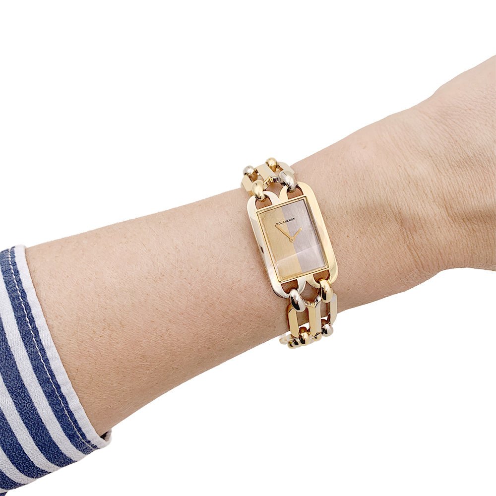 Montre Boucheron vintage, deux ors. - Castafiore