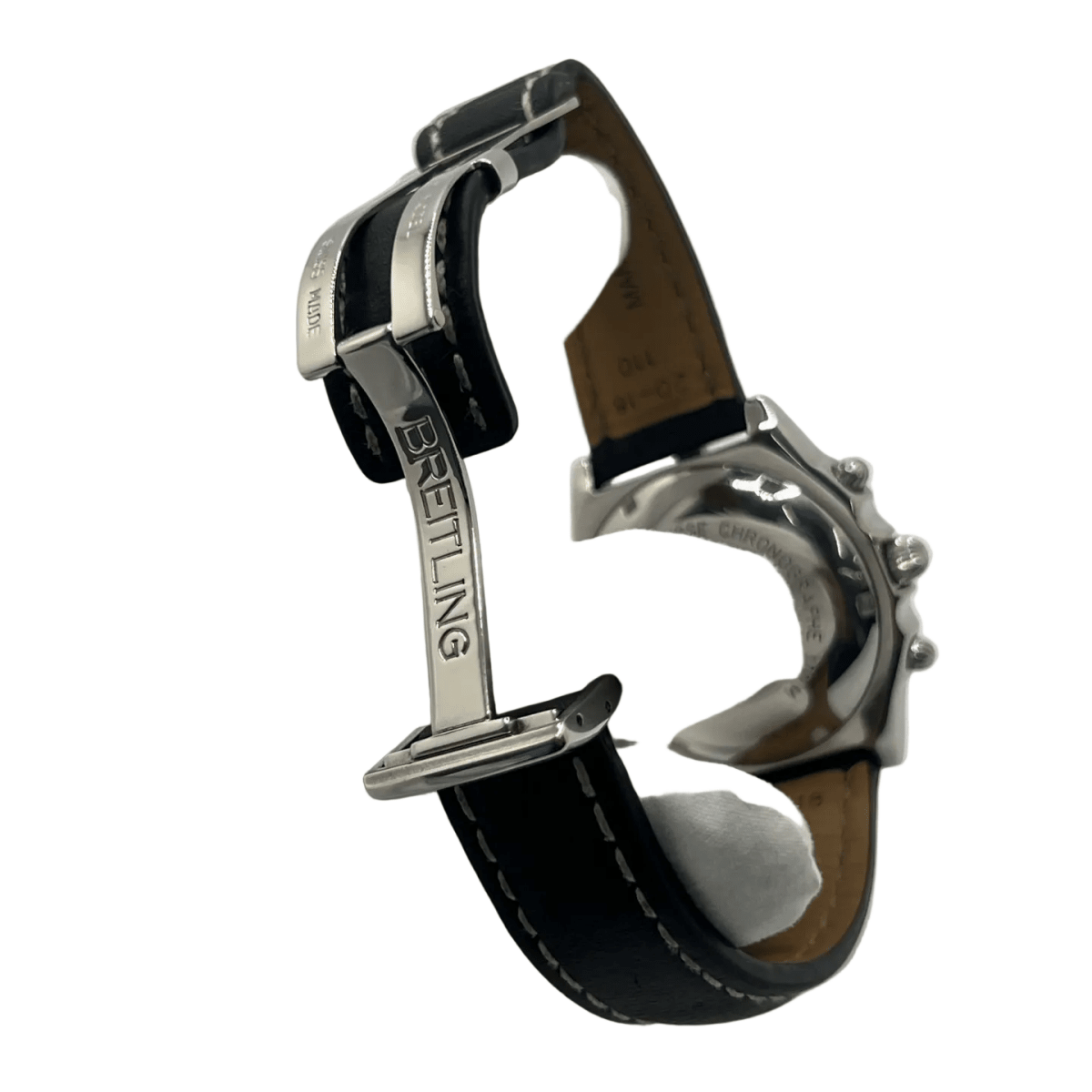 Montre BREITLING "Chronomat" en or jaune, acier et cuir - Castafiore