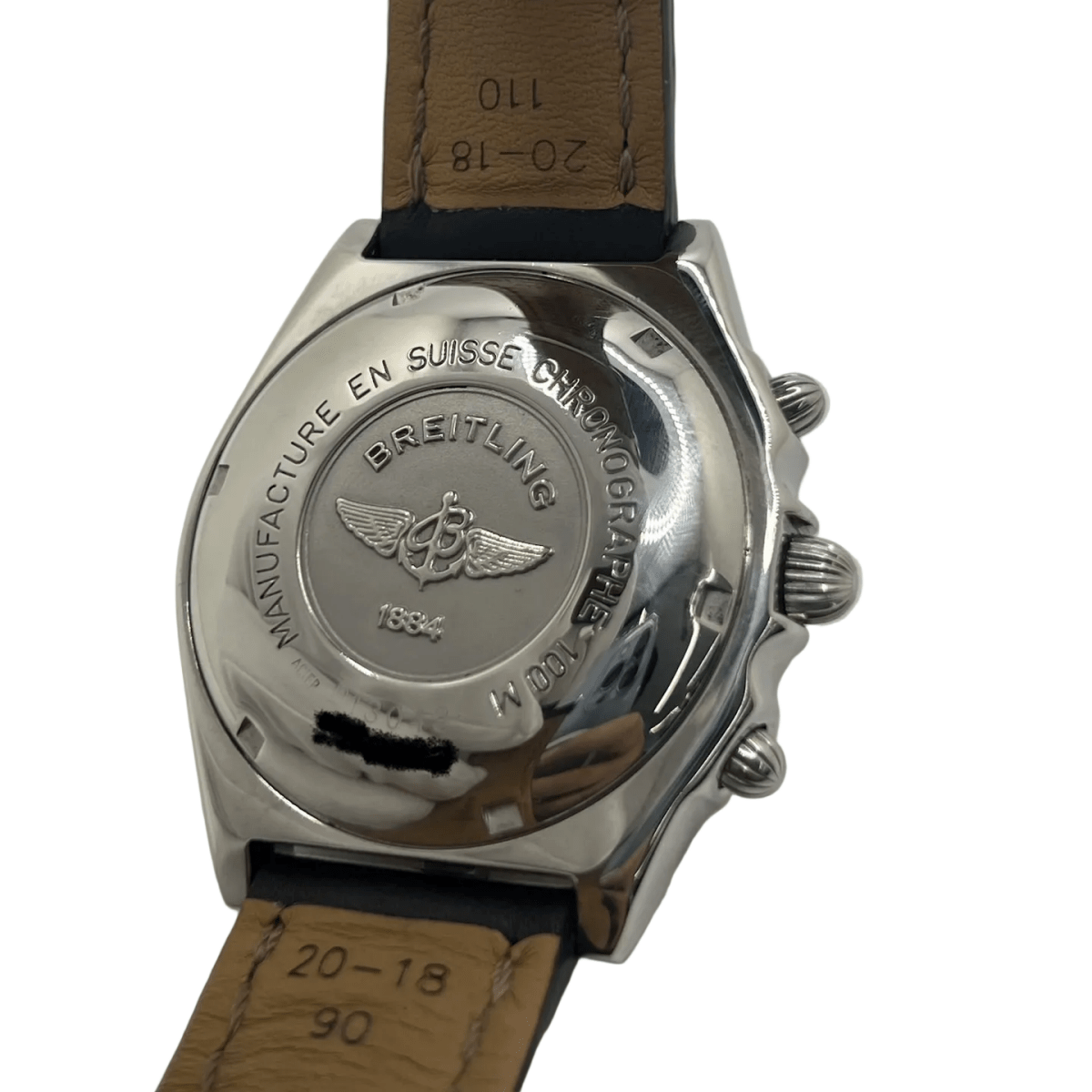 Montre BREITLING "Chronomat" en or jaune, acier et cuir - Castafiore