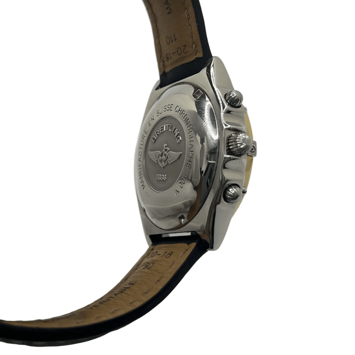 Montre BREITLING "Chronomat" en or jaune, acier et cuir - Castafiore