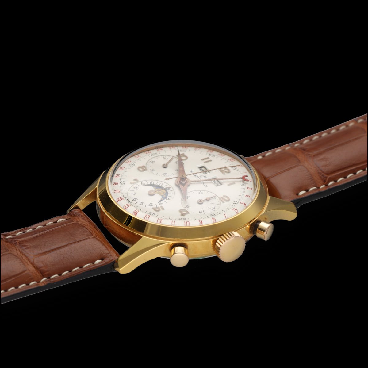 Montre Breitling Datora mécanique de 1958 en laminé. 38 mm. ref : 804. Première main, boite, papiers et facture d'origine. - Castafiore