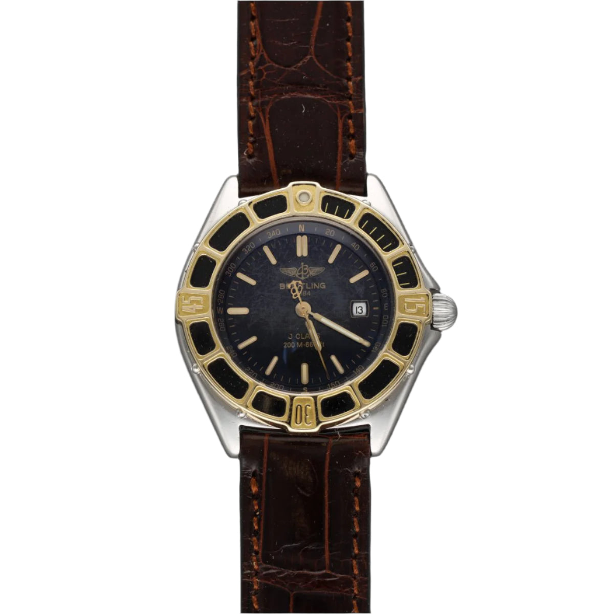 Montre Breitling J class Lady Or et Acier Quartz. 30 mm vers 1995. Ref : D52065. Etanche 200m. - Castafiore