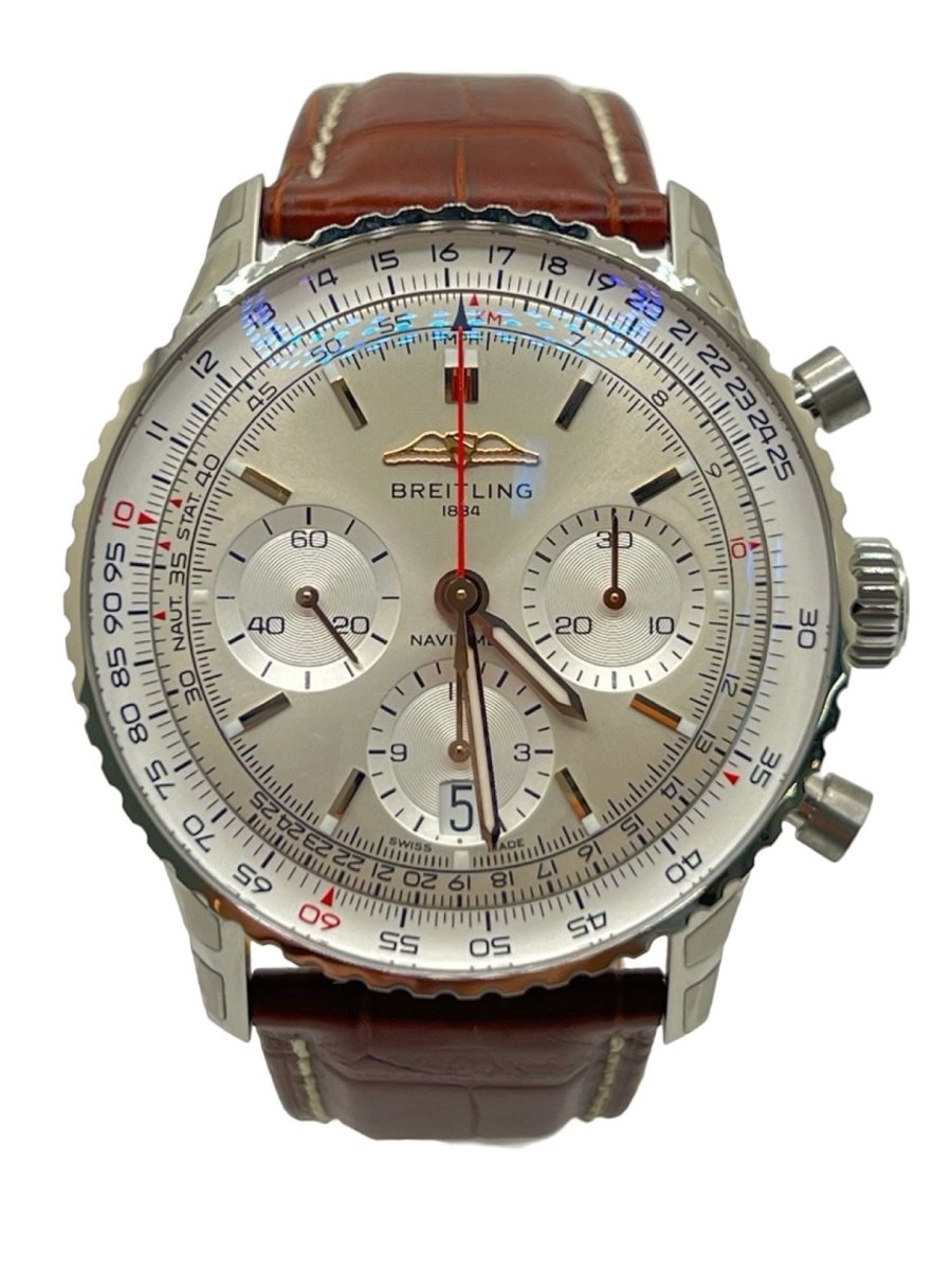 Montre BREITLING Navitimer 1 B01 Chronograph en acier et cuir de crocodile - Castafiore