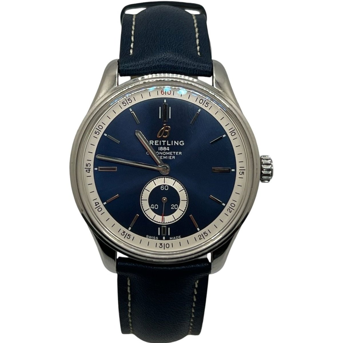 Montre BREITLING "Premier" en acier et cuir - Castafiore