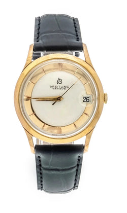 Montre BREITLING Réf. 4002, en plaqué or et acier - Cadran bicolore, Venus 227, Vers 1956. - Castafiore