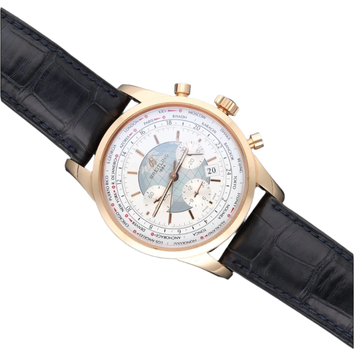 Montre Breitling Transocean Unitime (Ref RB0510) en or rose 18 Cts vers 2013. - Castafiore