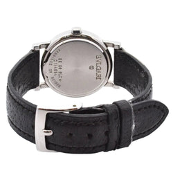 Montre BULGARI en acier, cuir, quartz et saphir - Castafiore