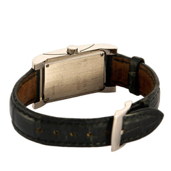 Montre BULGARI "Retrangolo" en or blanc, cuir, quartz et diamants - Castafiore