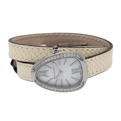 Montre BULGARI "SERPENTI" en acier et diamants - Castafiore