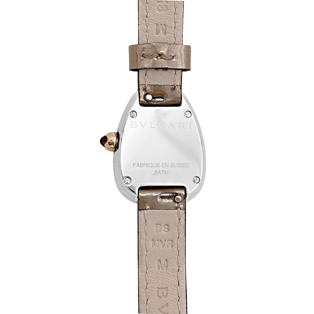 Montre BULGARI "Serpenti" en or rose, acier, cuir et diamants - Castafiore