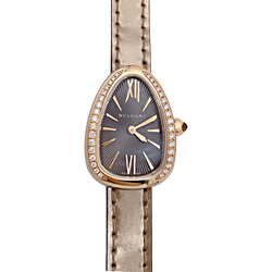 Montre BULGARI "Serpenti" en or rose, acier, cuir et diamants - Castafiore