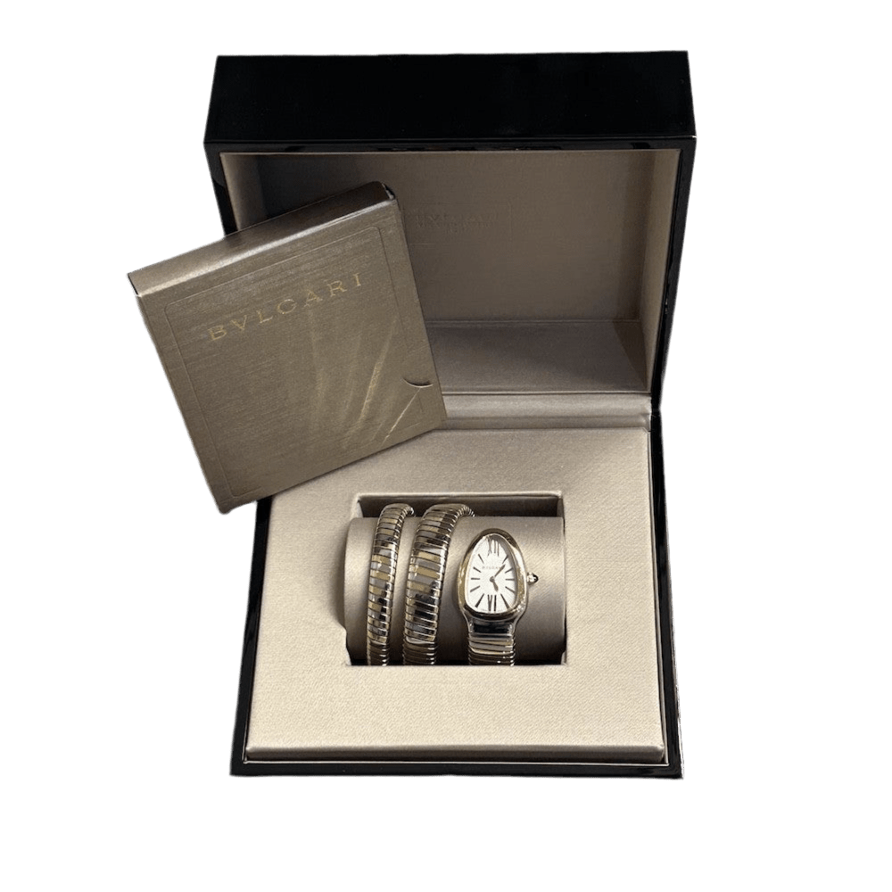 Montre BULGARI "Serpenti Tubogas" en or rose et acier - Castafiore