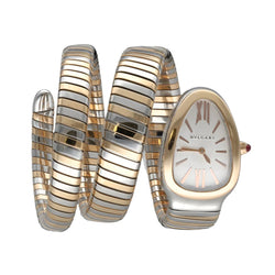 Montre BULGARI "Serpenti Tubogas" en or rose et acier - Castafiore