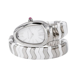 Montre BULGARI "Spiga" en acier, céramique et spinelle - Castafiore