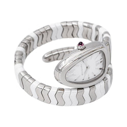 Montre BULGARI "Spiga" en acier, céramique et spinelle - Castafiore