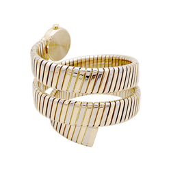 Montre BULGARI "Tubogas" en or jaune et or blanc - Castafiore
