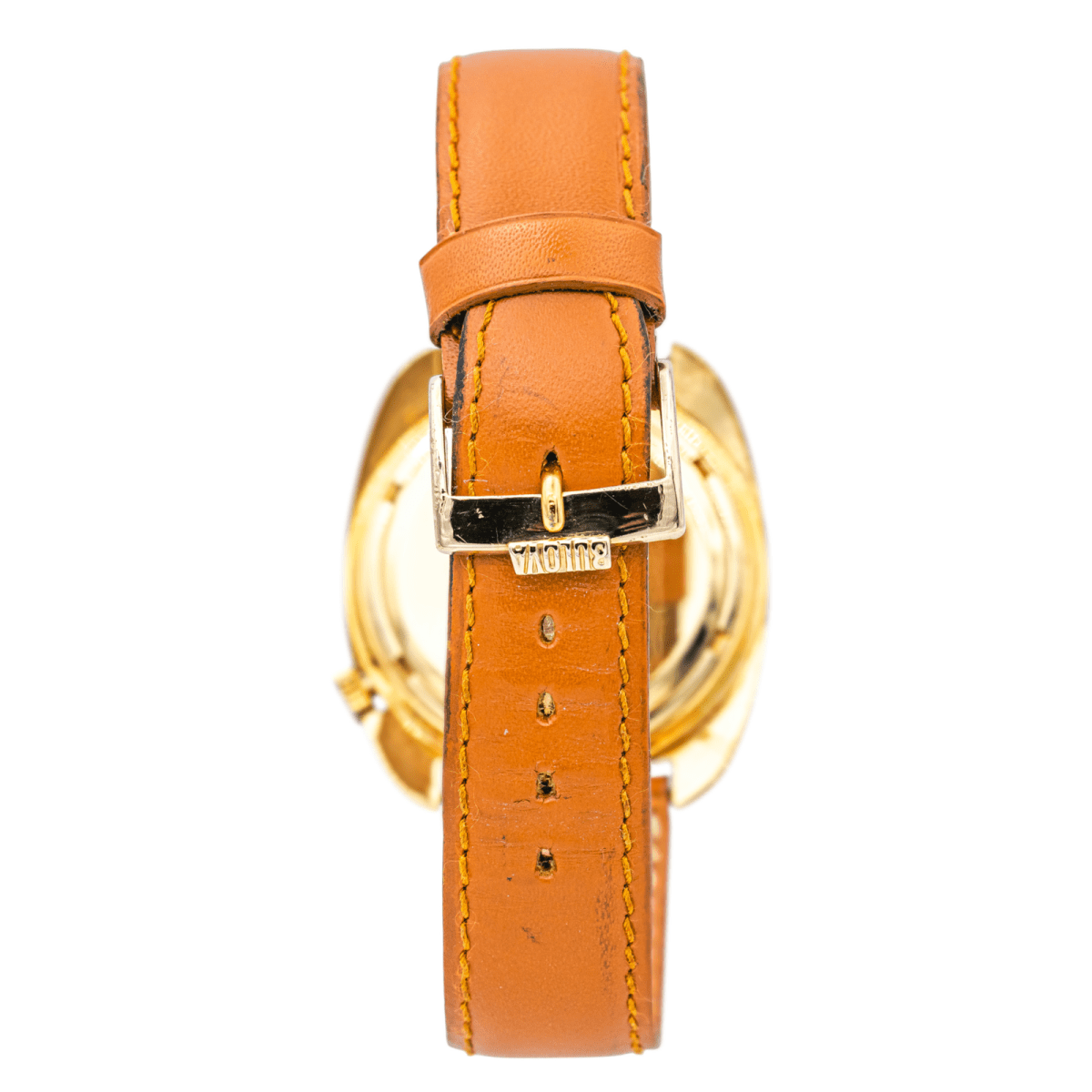 Montre BULOVA "Accutron" en or jaune, cuir et quartz - Castafiore