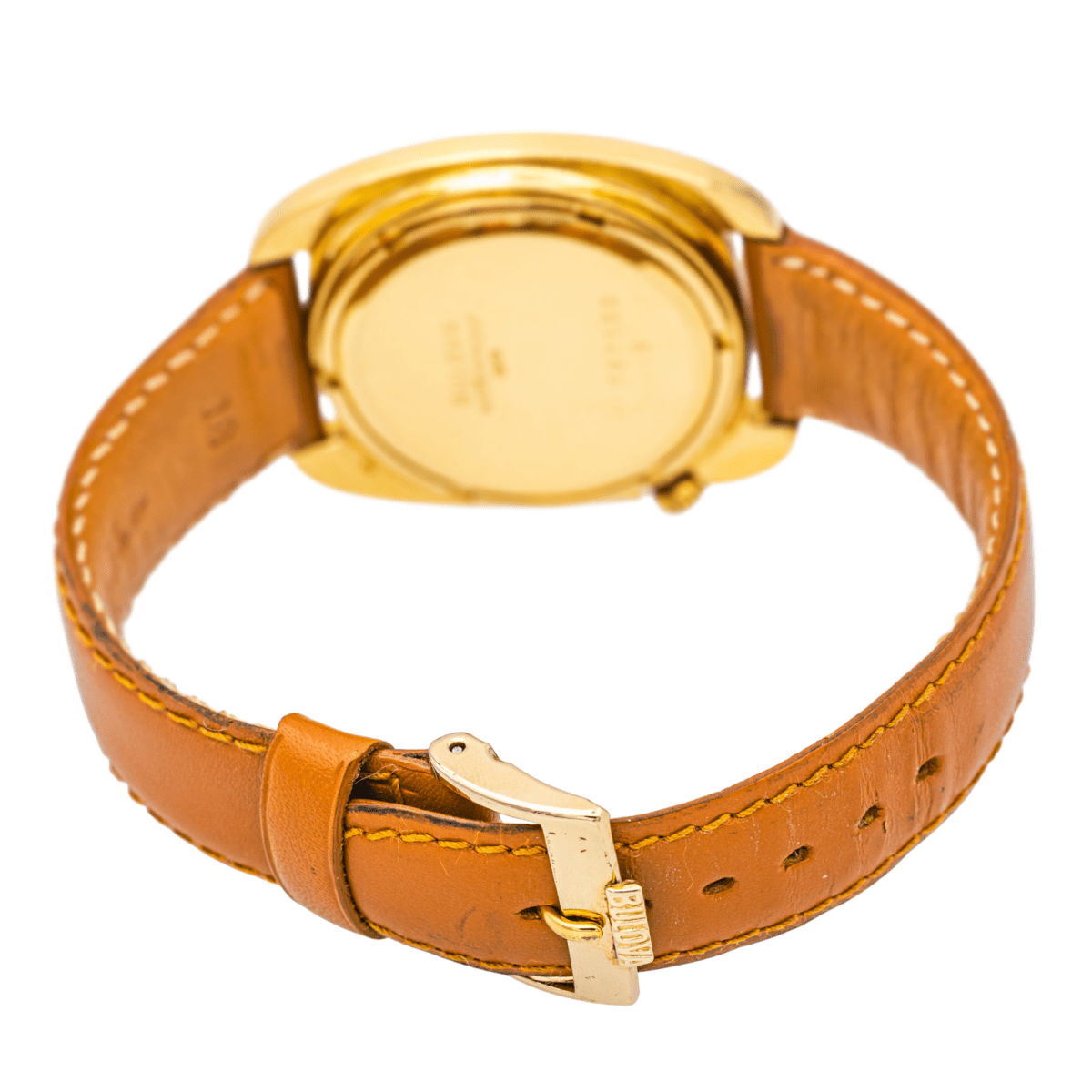 Montre BULOVA "Accutron" en or jaune, cuir et quartz - Castafiore