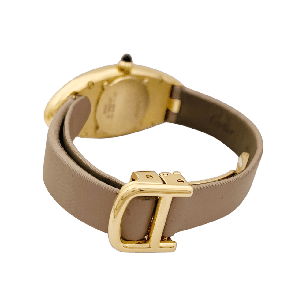 Watch Cartier, "Baignoire Allongée", rose gold, leather.