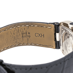 Montre CARTIER "Baignoire" en or blanc, saphir et cuir - Castafiore