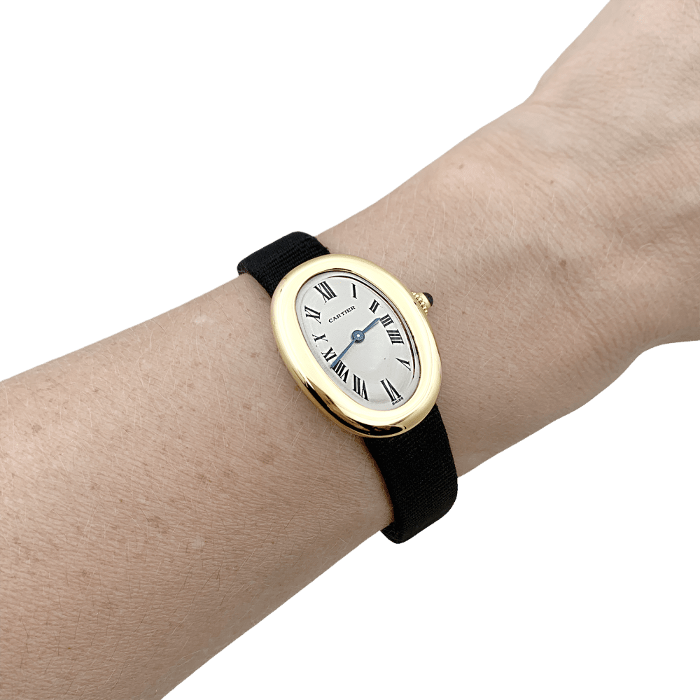 Watch Cartier, "Baignoire", yellow gold, folding clasp.