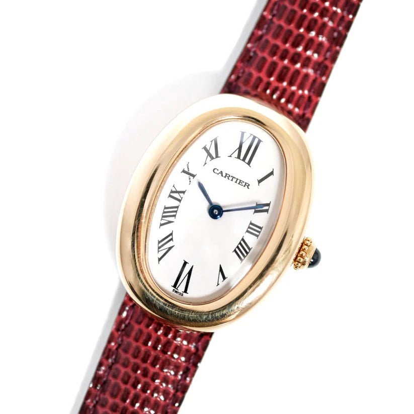 Montre CARTIER "Baignoire" en or jaune et cuir - Castafiore