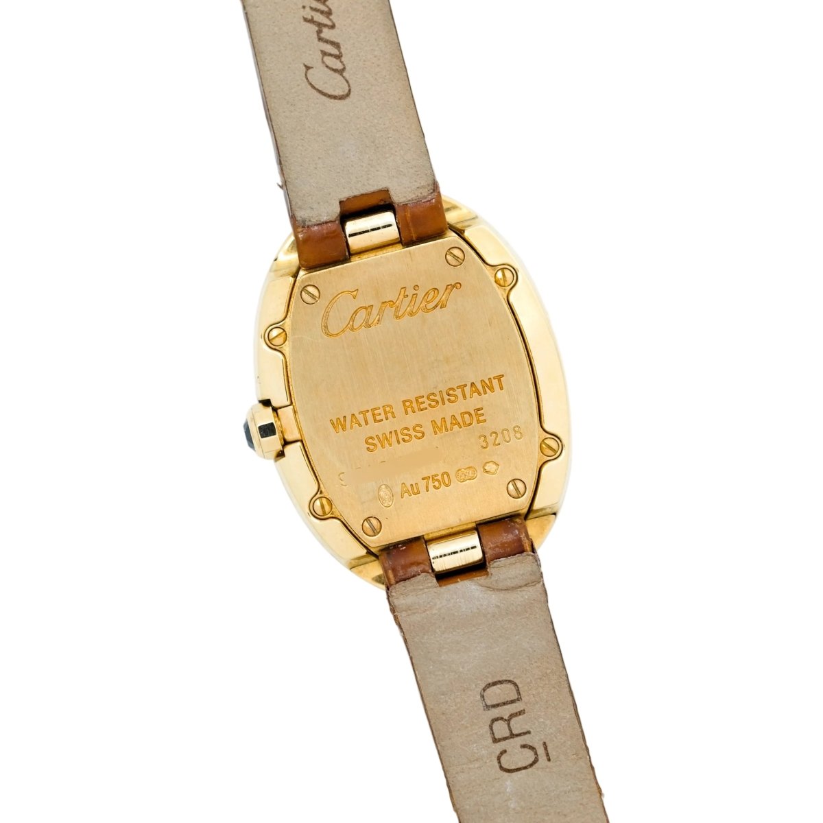 Montre CARTIER Baignoire en or jaune et cuir d'alligator